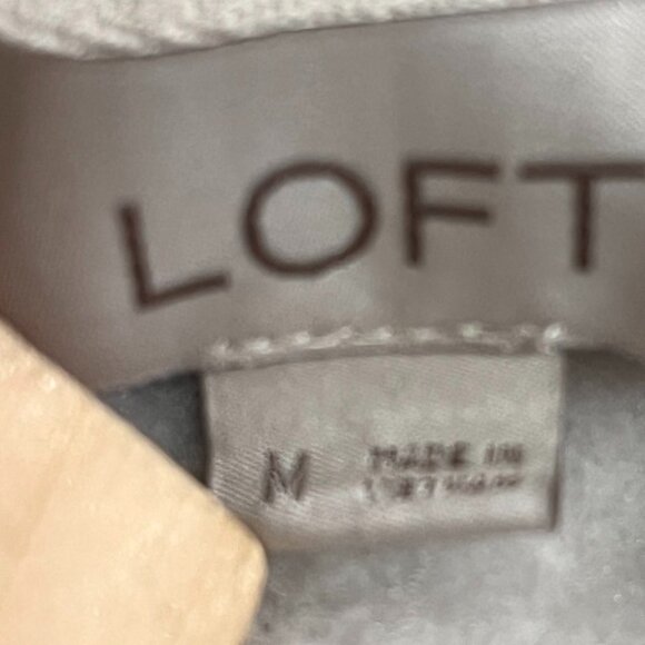 LOFT Leopard Print Sherpa Fleece Pullover Plush Cozy Snap Collar Top Medium - Picture 4 of 10